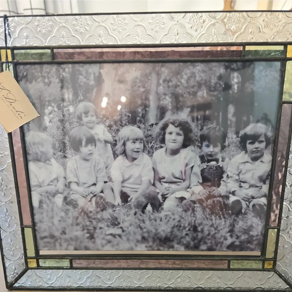 New J Devlin Stained Glass Atrium 13x11 Frame 8x10 Photo Free Standing Lead Free